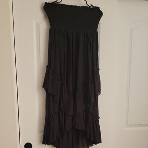 Chic Black Strapless Dress🎁